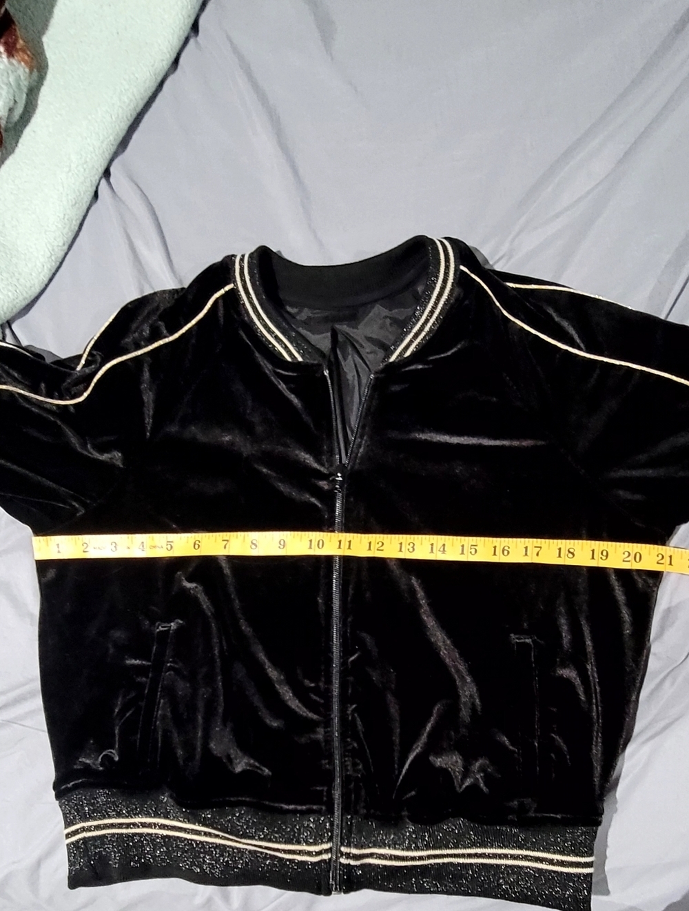 MOTHER The Runner Letterman Jacket Black Metallic Racer Stripe Bomber Large NWT - Picture 5 of 6